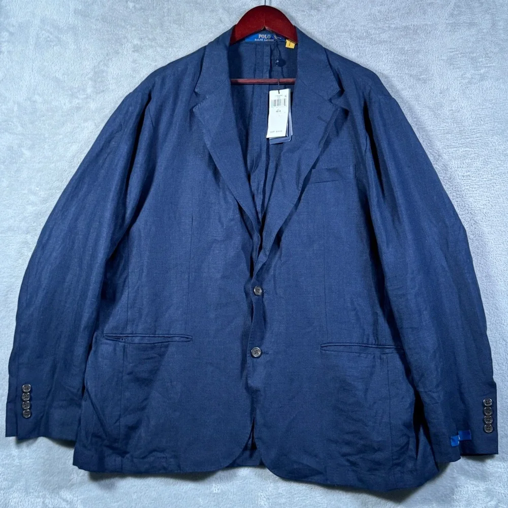Polo Ralph Lauren Blazer Mens 46R Navy Soft Linen Modern Fit $448